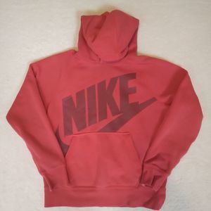 Nike Hoodie Mens Medium Red AW77 Sweatshirt Big Logo